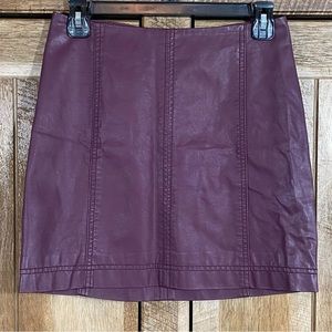 Free People Faux Leather‎ Mini Skirt Size 4